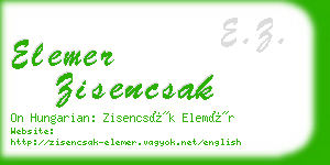 elemer zisencsak business card